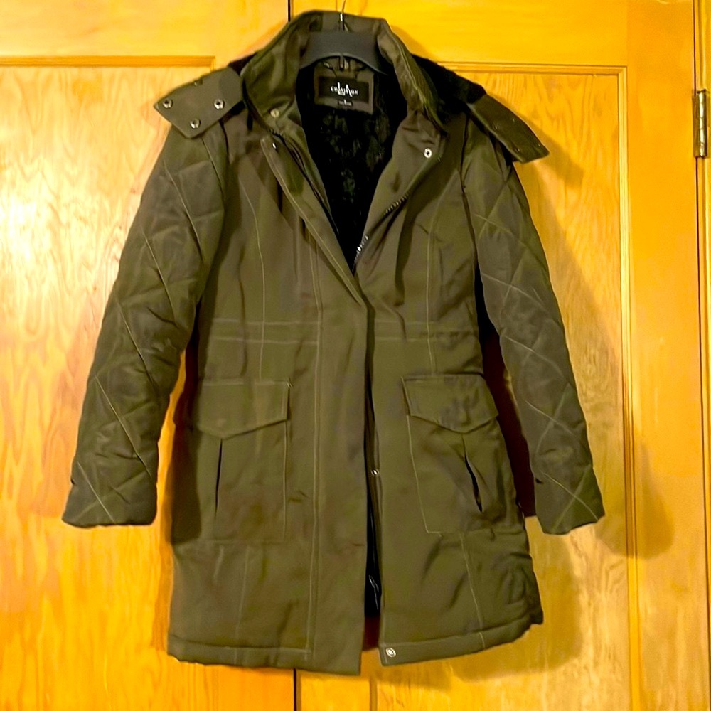 Quilted Puffer Coat, fur lining and  removable hood. Bundle and save!!